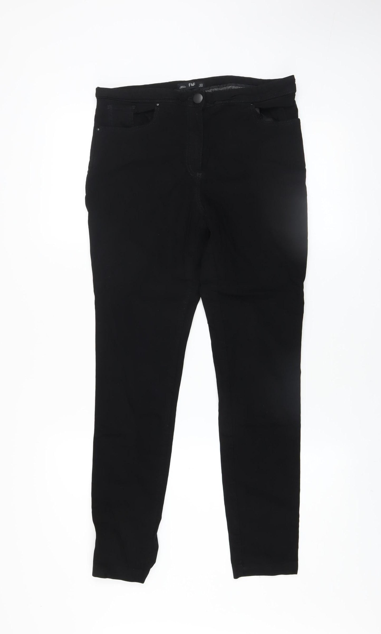 Womens UK Size 12 F&F Slim Fit Skinny Black Jeans