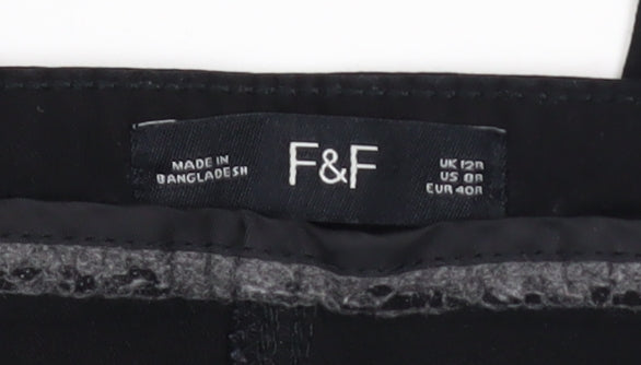 Womens UK Size 12 F&F Slim Fit Skinny Black Jeans