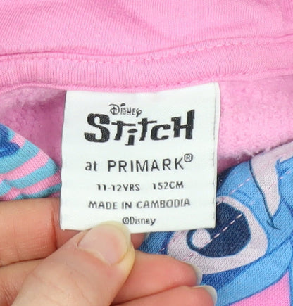 Girls UK Size 11-12 Years Primark Pink Pullover Hoodie