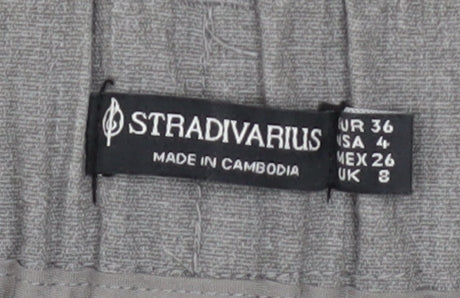 Womens UK Size 8 Stradivarius Regular Fit Business Casual Workwear Grey Trousers