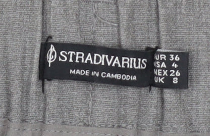 Womens UK Size 8 Stradivarius Regular Fit Business Casual Workwear Grey Trousers
