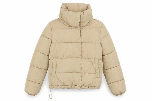 Womens UK Size S Stradivarius Beige Puffer Jacket
