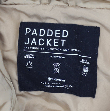 Womens UK Size S Stradivarius Beige Puffer Jacket