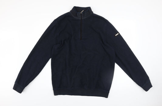 Mens UK Size 2XL Bugatti Blue Full Zip Jumper