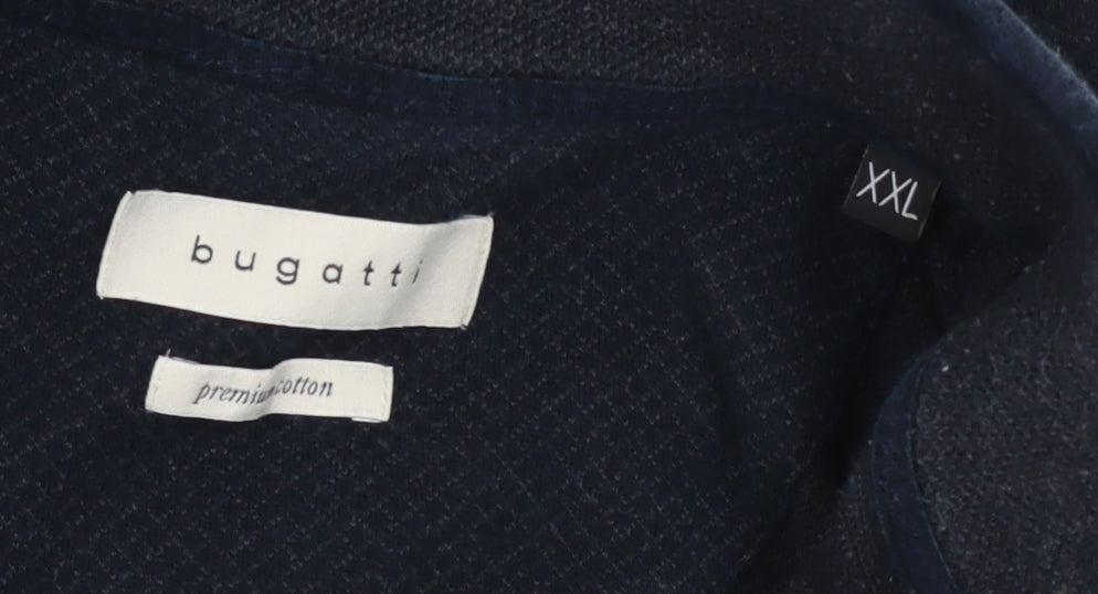 Mens UK Size 2XL Bugatti Blue Full Zip Jumper