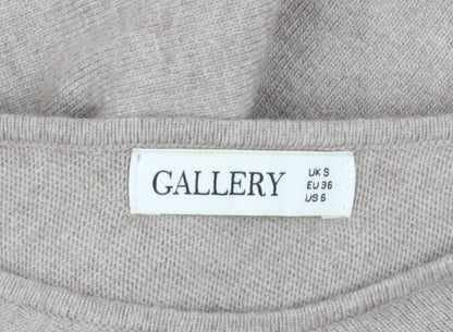 Womens UK Size S Gallery Beige Pullover Jumper