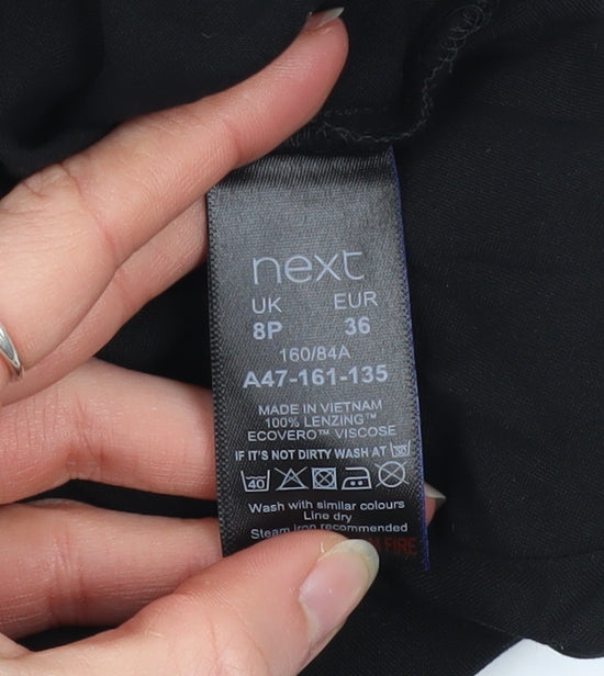 Womens UK Size 8 NEXT Black Basic Blouse