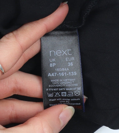 Womens UK Size 8 NEXT Black Basic Blouse