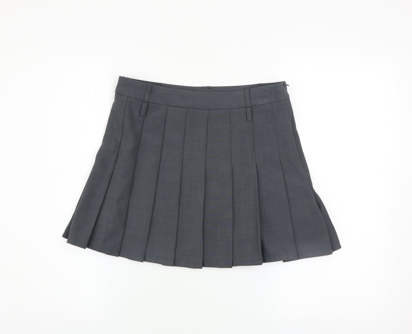 Primark Women Grey Pleated Short Skirt Size 8 Polyester Blend