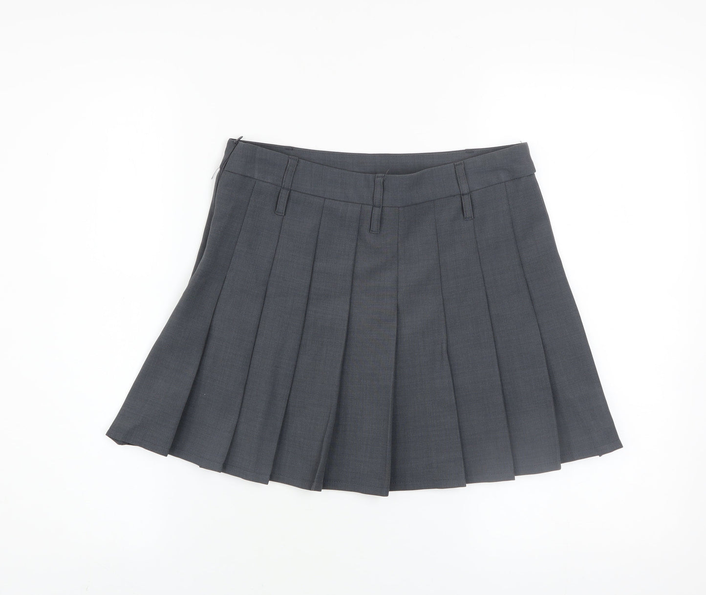 Primark Women Grey Pleated Short Skirt Size 8 Polyester Blend
