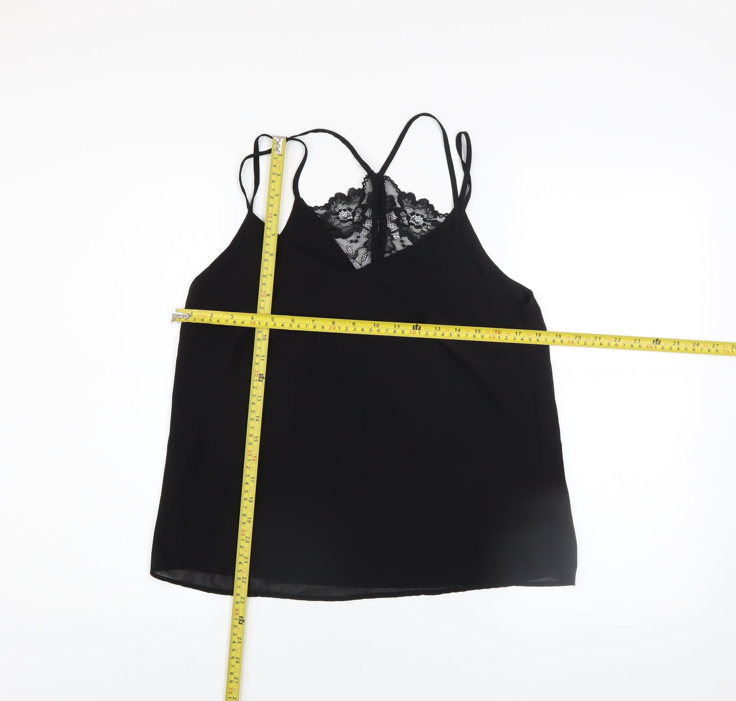 Womens UK Size 10 New Look Black Camisole Tank