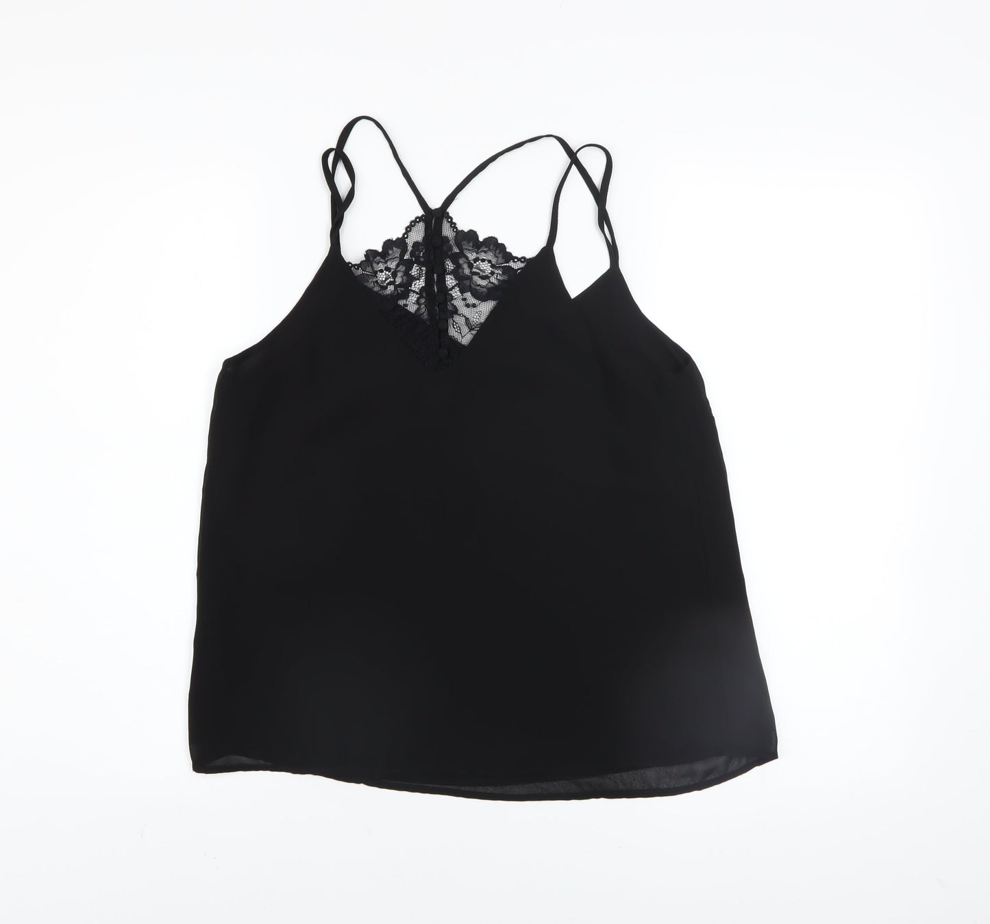 Womens UK Size 10 New Look Black Camisole Tank