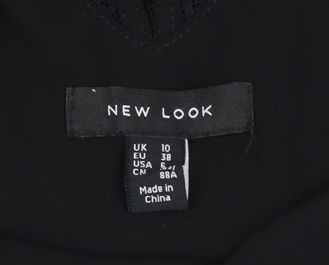 Womens UK Size 10 New Look Black Camisole Tank