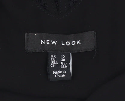 Womens UK Size 10 New Look Black Camisole Tank