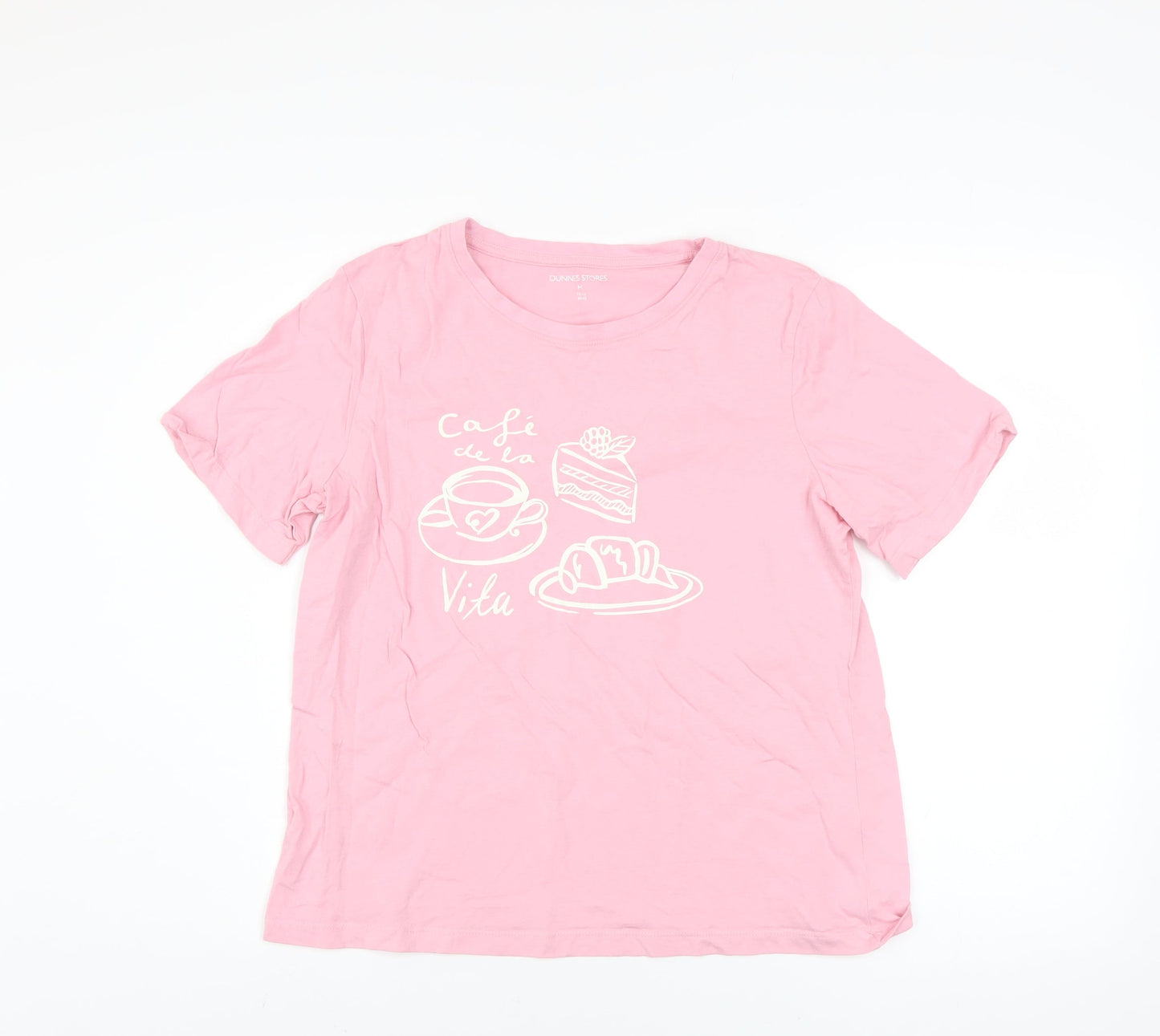 Womens UK Size 12 Dunnes Stores Pink Basic T-Shirt