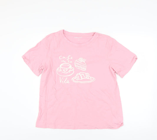 Womens UK Size 12 Dunnes Stores Pink Basic T-Shirt