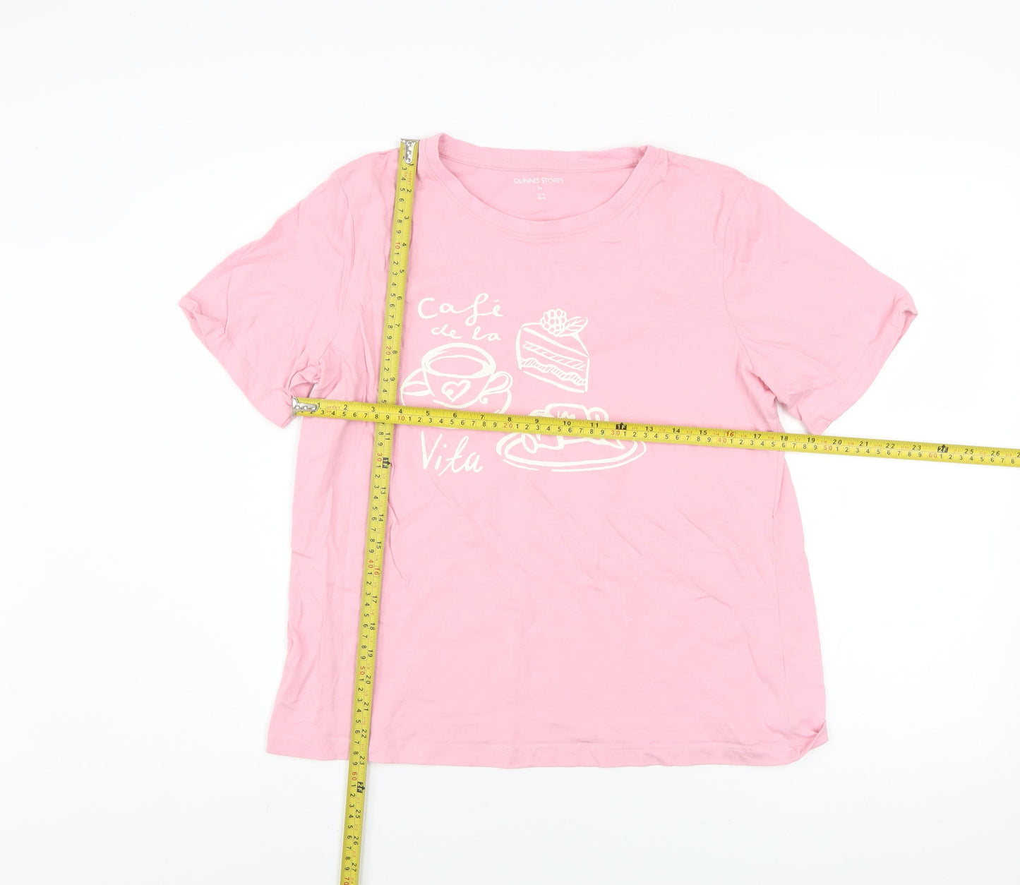 Womens UK Size 12 Dunnes Stores Pink Basic T-Shirt