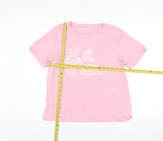 Womens UK Size 12 Dunnes Stores Pink Basic T-Shirt