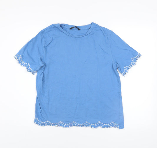 Womens UK Size 14 Dunnes Stores Blue Basic T-Shirt