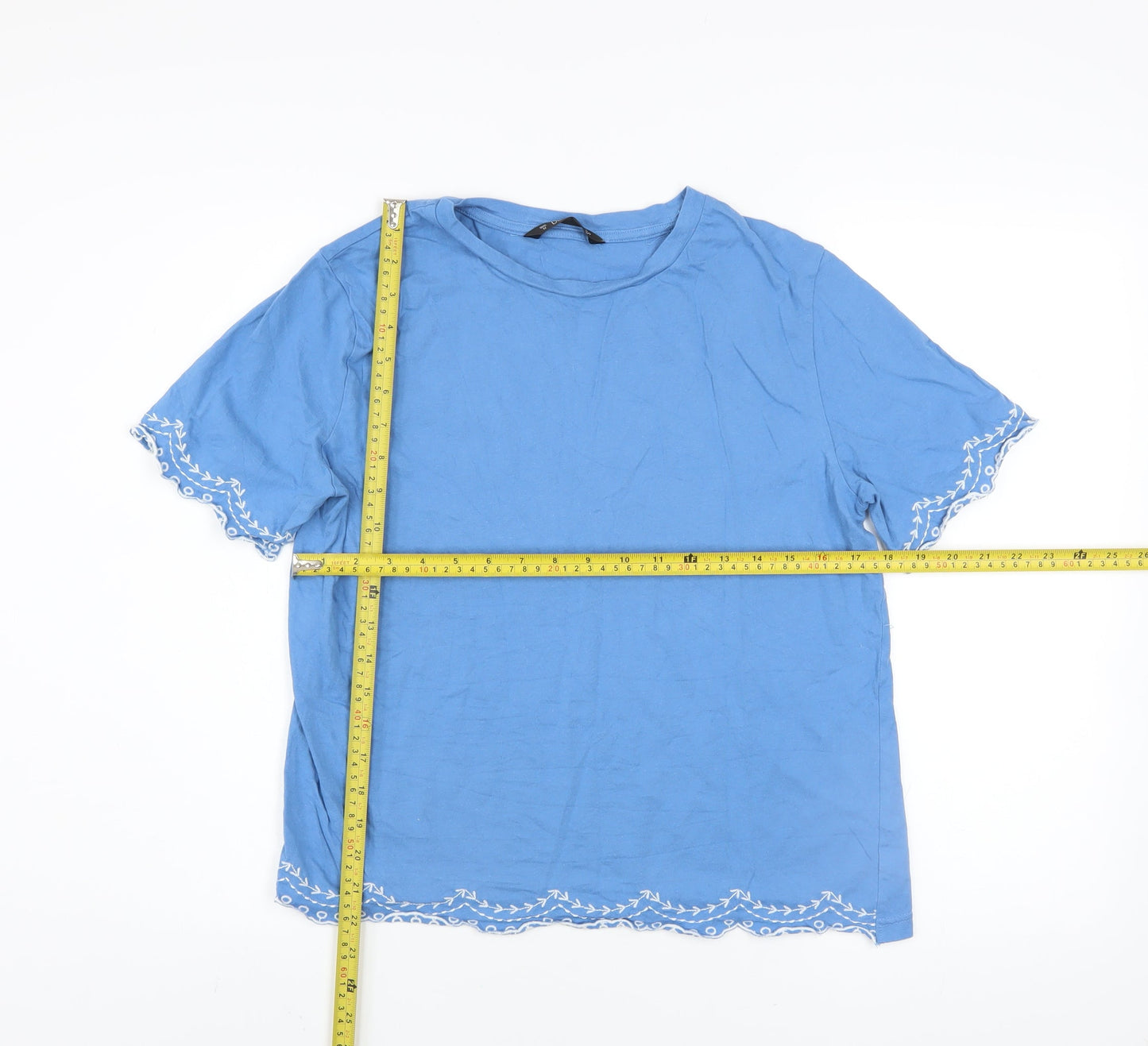 Womens UK Size 14 Dunnes Stores Blue Basic T-Shirt