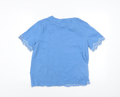 Womens UK Size 14 Dunnes Stores Blue Basic T-Shirt