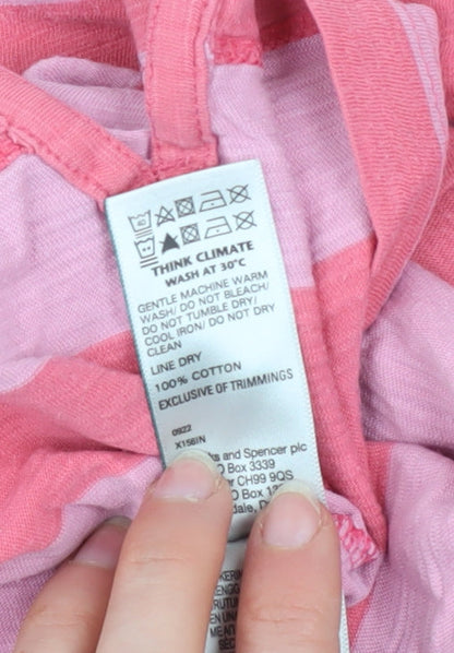 Womens UK Size 12 Marks and Spencer Pink Basic T-Shirt