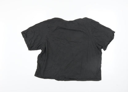 Womens UK Size XL Disney Black Basic T-Shirt