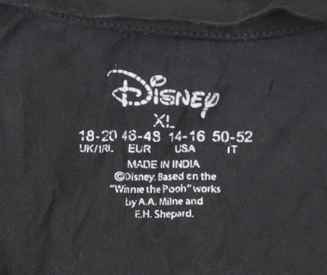 Womens UK Size XL Disney Black Basic T-Shirt