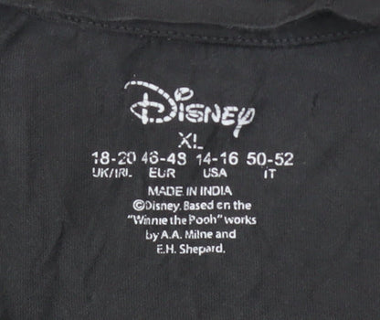 Womens UK Size XL Disney Black Basic T-Shirt