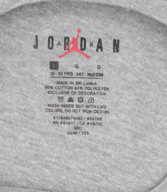 Boys UK Size 12-13 Years Jordan Grey Basic T-Shirt