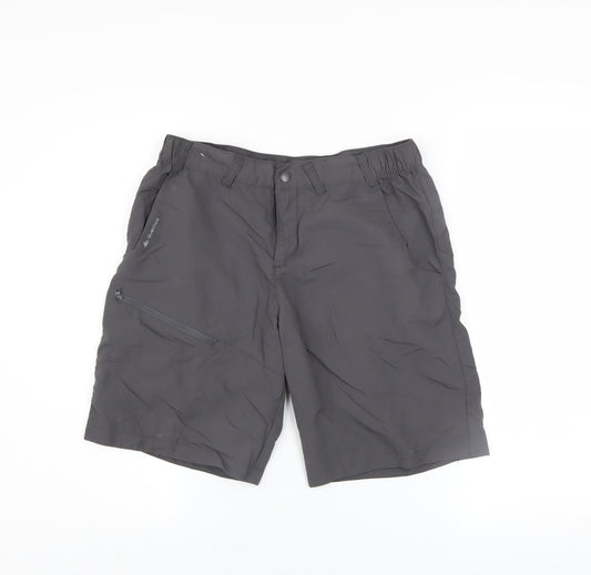 Quechua Men's Grey Cargo Shorts S Regular Fit Outdoor Quick Dry