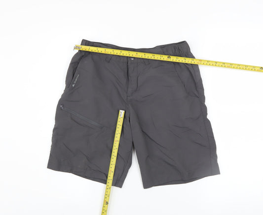 Quechua Men's Grey Cargo Shorts S Regular Fit Outdoor Quick Dry