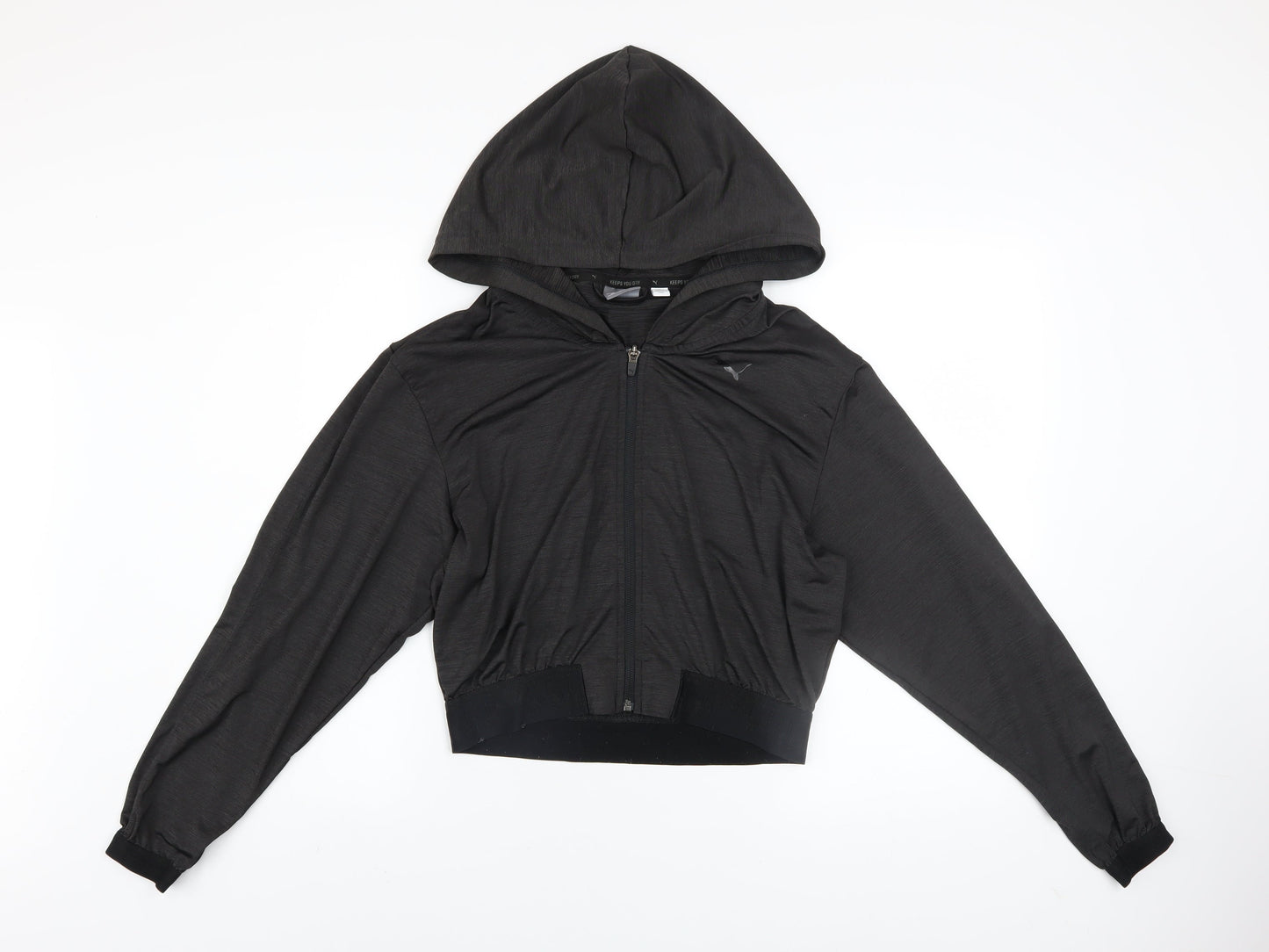 Womens UK Size 10 PUMA Black Full Zip Hoodie