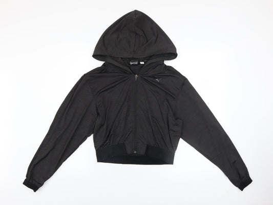 Womens UK Size 10 PUMA Black Full Zip Hoodie
