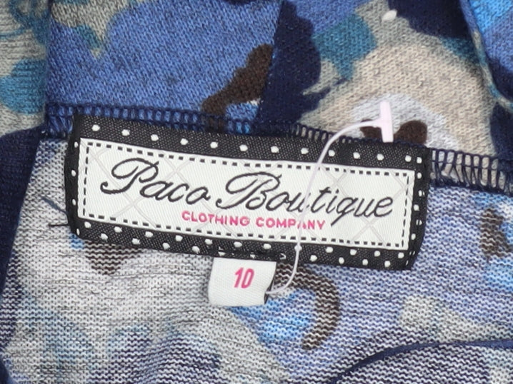 Womens UK Size 10 Paco Boutique Blue Tunic Jumper