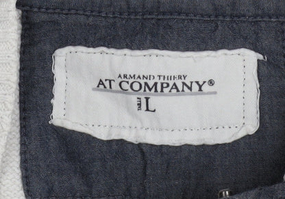 Mens UK Size L Armand Thiery White Pullover Jumper