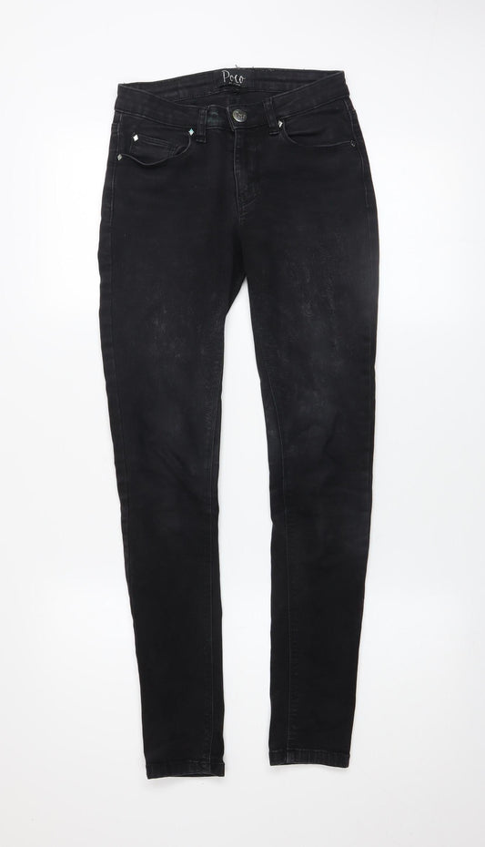 Womens UK Size 6 Poco by Pippa Slim Fit Skinny Black Jeans
