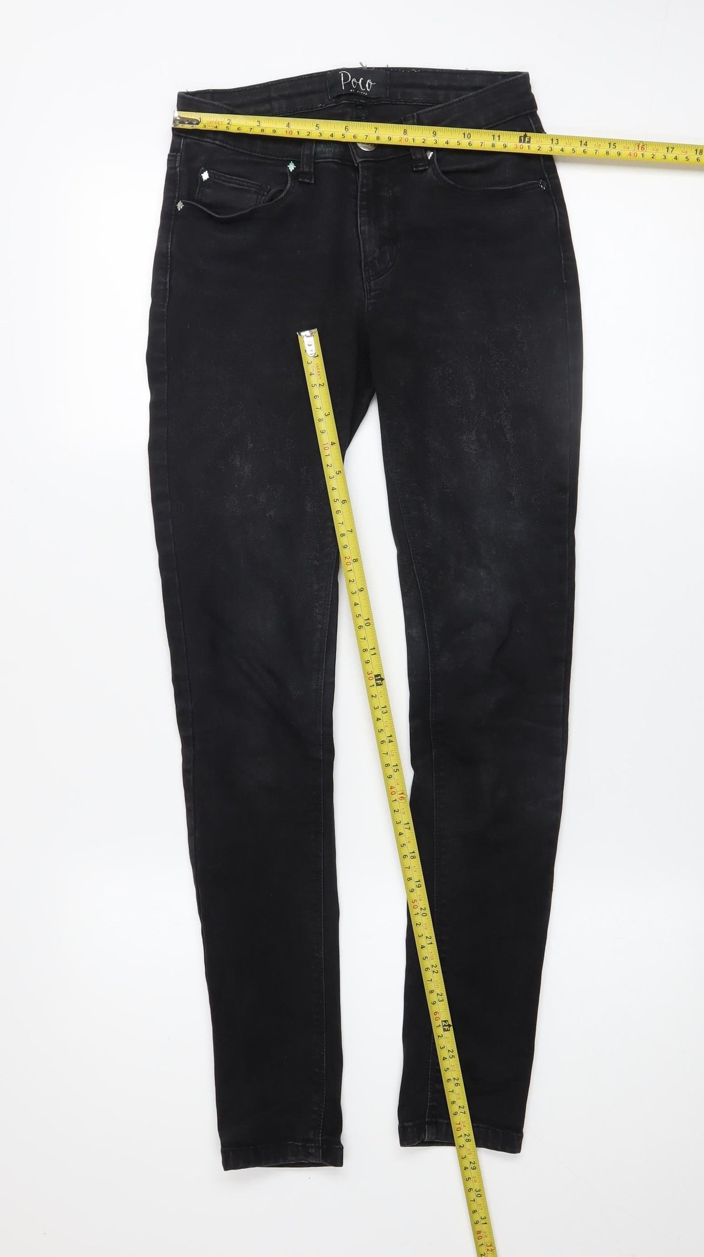 Womens UK Size 6 Poco by Pippa Slim Fit Skinny Black Jeans