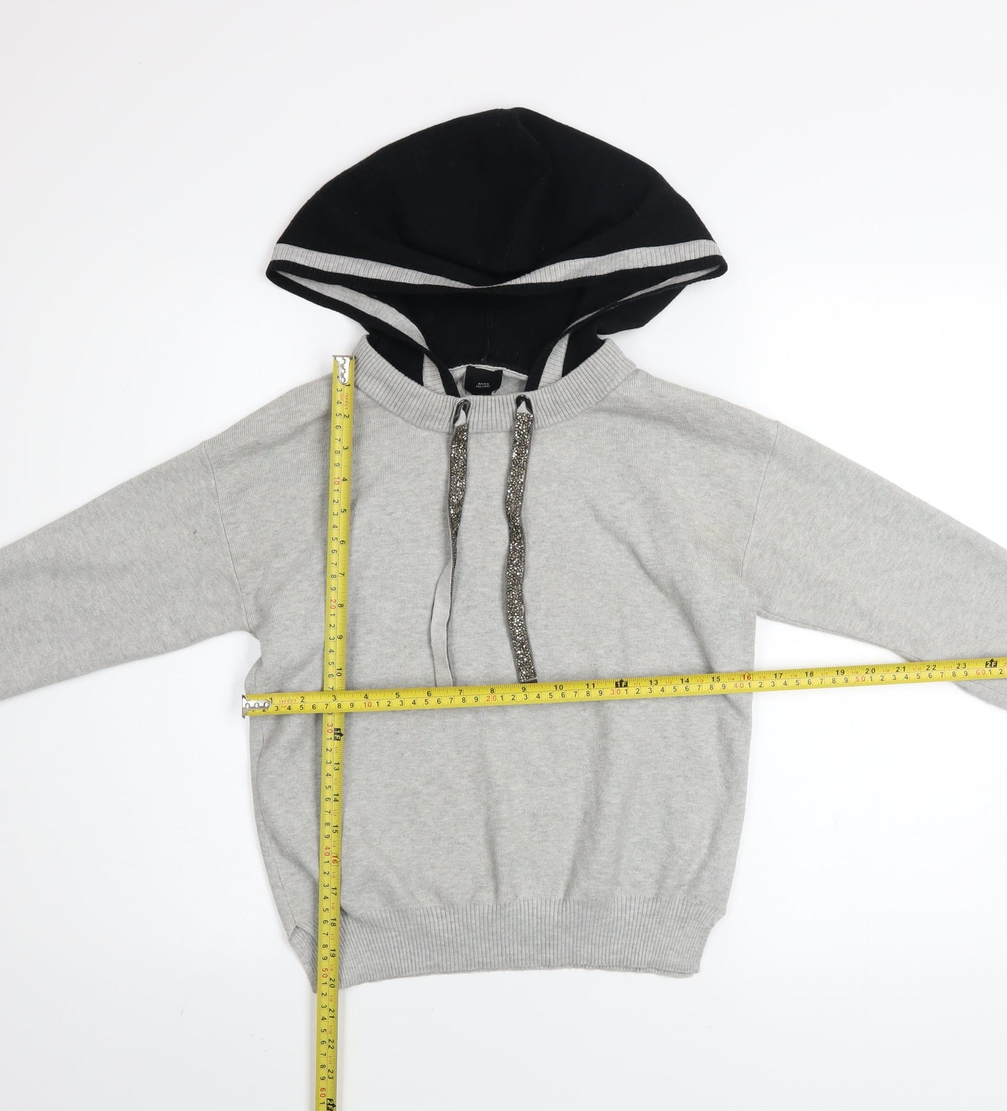 Womens UK Size 6 River Island Grey Pullover Hoodie