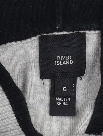 Womens UK Size 6 River Island Grey Pullover Hoodie
