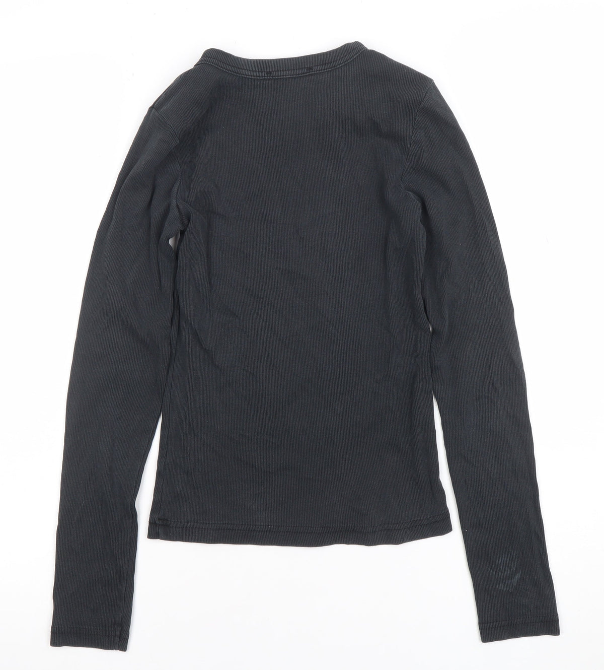 Womens UK Size S Zara Black Basic T-Shirt
