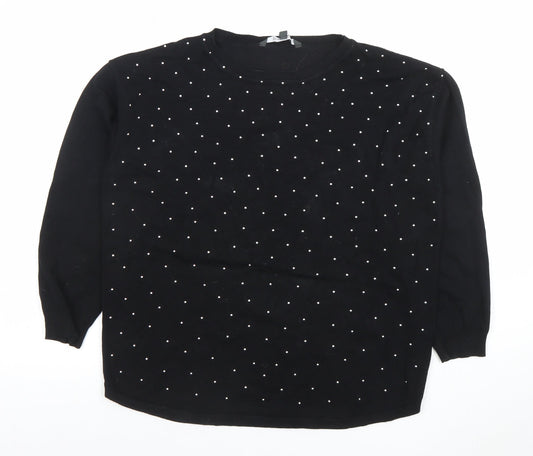 Womens UK Size 18 Bonmarche Black Basic T-Shirt