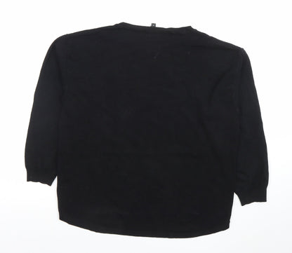 Womens UK Size 18 Bonmarche Black Basic T-Shirt