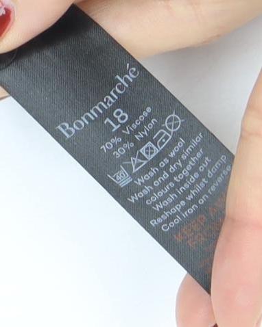 Womens UK Size 18 Bonmarche Black Basic T-Shirt
