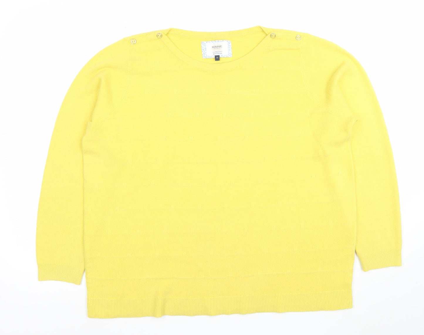 Womens UK Size 22 Maine New England Yellow Pullover Jumper