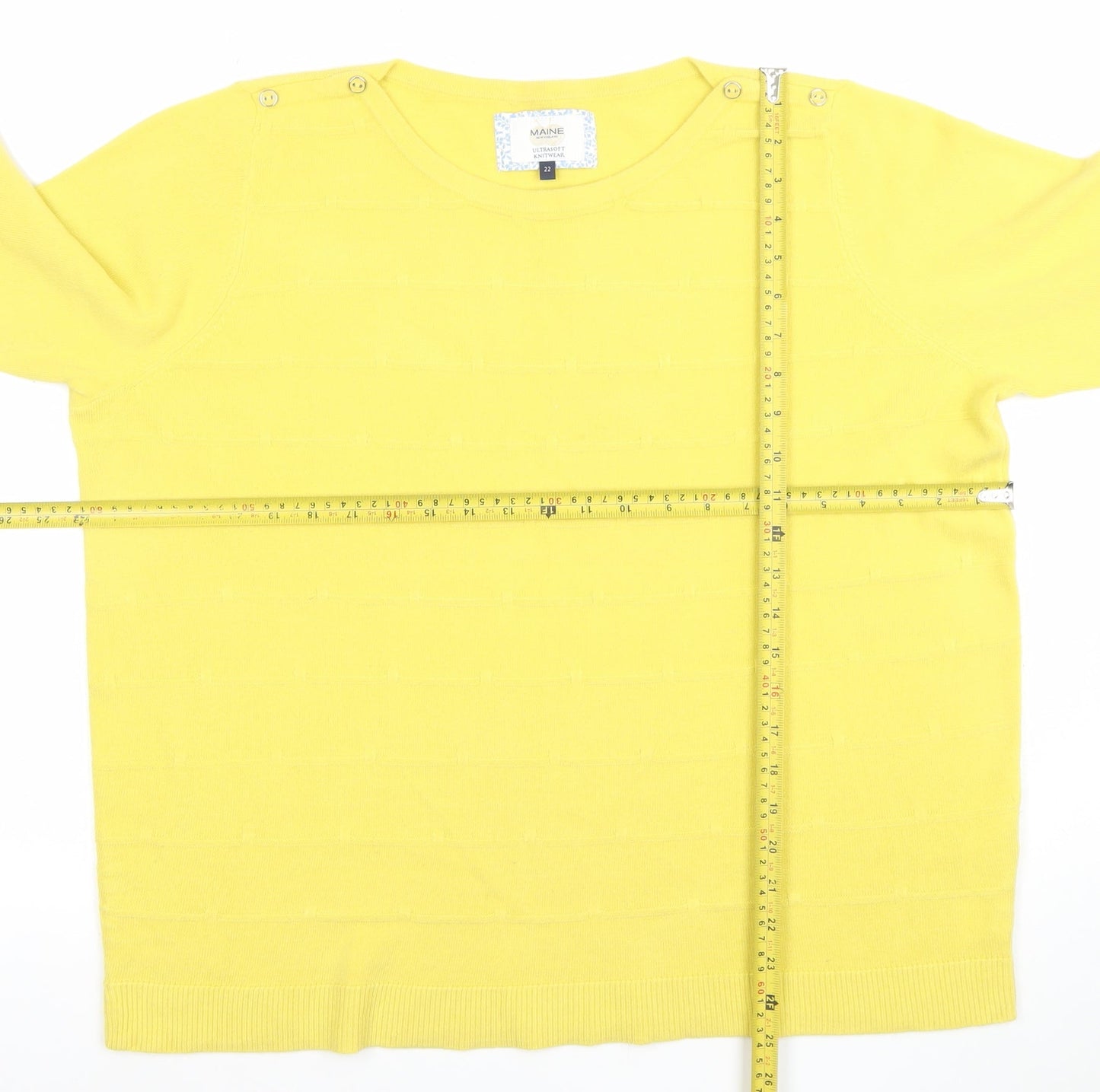 Womens UK Size 22 Maine New England Yellow Pullover Jumper