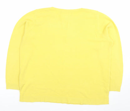 Womens UK Size 22 Maine New England Yellow Pullover Jumper