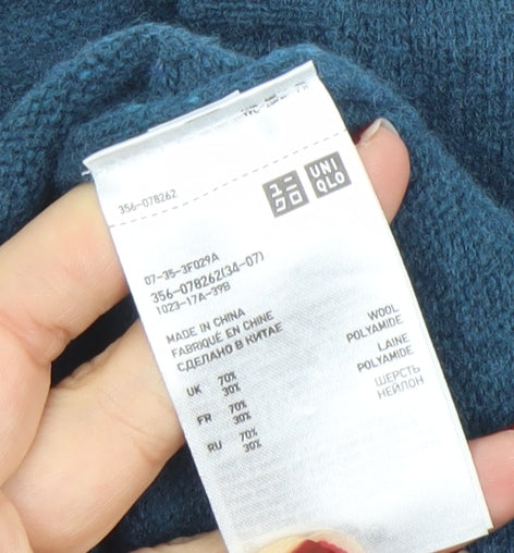 Mens UK Size M Uniqlo Blue Pullover Jumper