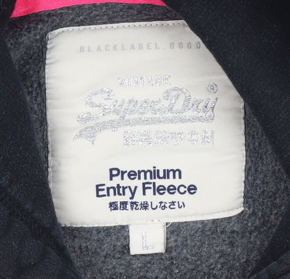 Womens UK Size L Superdry Black Pullover Hoodie