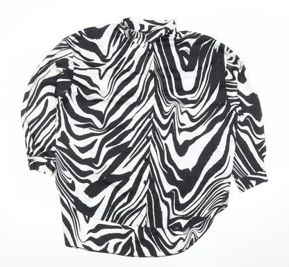 Womens UK Size 14 New Look Black Basic Button-Up